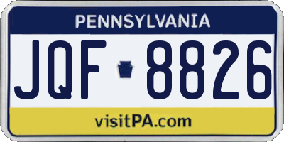 PA license plate JQF8826