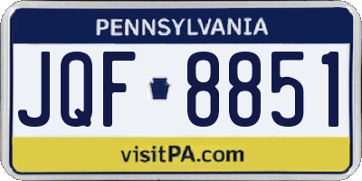 PA license plate JQF8851