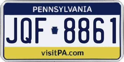 PA license plate JQF8861