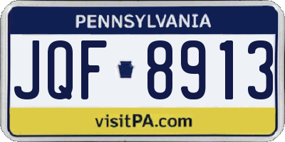 PA license plate JQF8913
