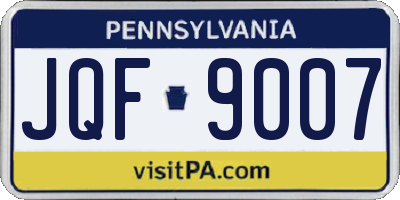 PA license plate JQF9007