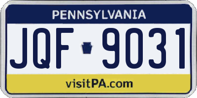 PA license plate JQF9031