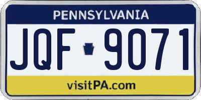 PA license plate JQF9071