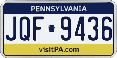 PA license plate JQF9436