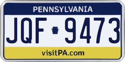 PA license plate JQF9473