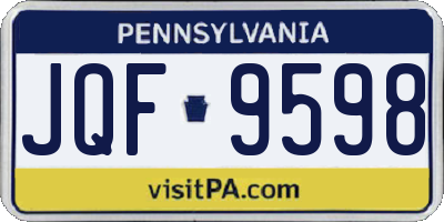 PA license plate JQF9598