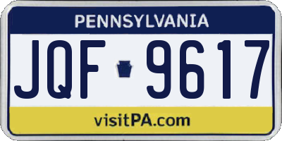 PA license plate JQF9617