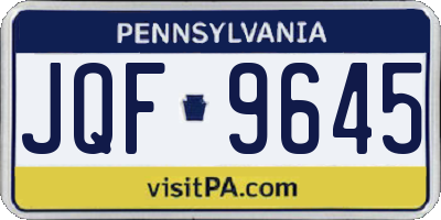 PA license plate JQF9645