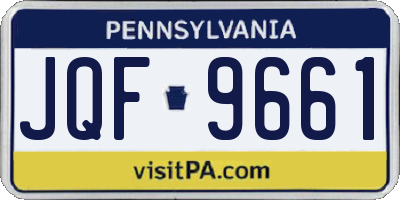 PA license plate JQF9661