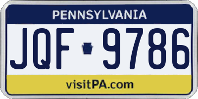 PA license plate JQF9786