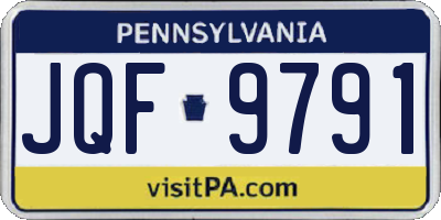 PA license plate JQF9791