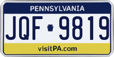 PA license plate JQF9819