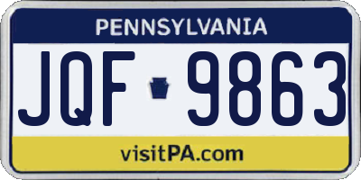 PA license plate JQF9863