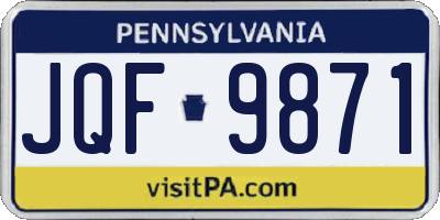PA license plate JQF9871