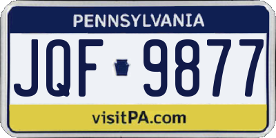 PA license plate JQF9877
