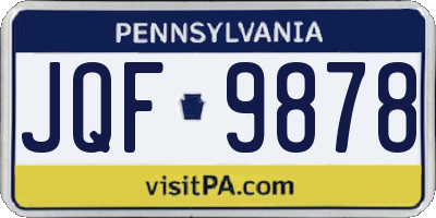 PA license plate JQF9878