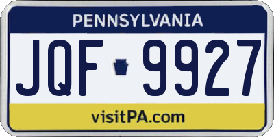 PA license plate JQF9927