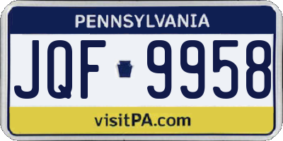 PA license plate JQF9958