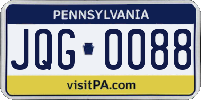 PA license plate JQG0088