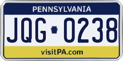 PA license plate JQG0238