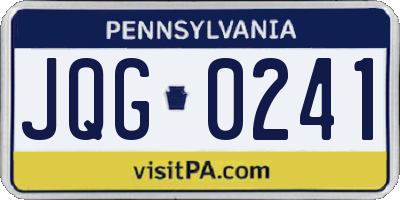 PA license plate JQG0241