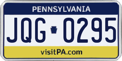 PA license plate JQG0295