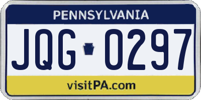 PA license plate JQG0297