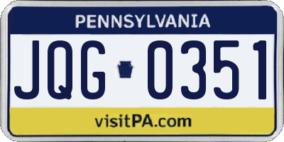 PA license plate JQG0351