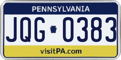 PA license plate JQG0383