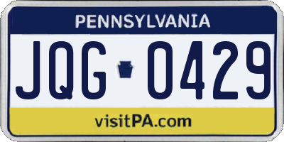 PA license plate JQG0429
