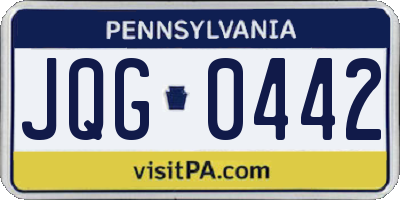PA license plate JQG0442