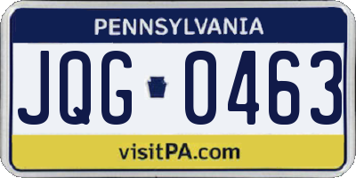 PA license plate JQG0463