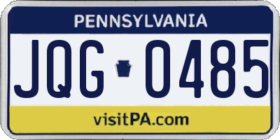 PA license plate JQG0485