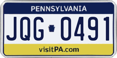 PA license plate JQG0491