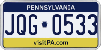 PA license plate JQG0533