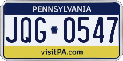PA license plate JQG0547