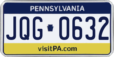 PA license plate JQG0632