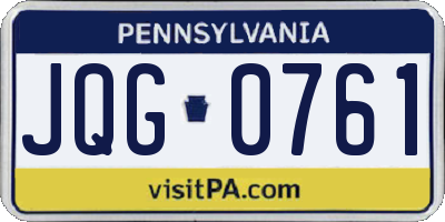 PA license plate JQG0761
