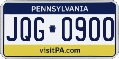 PA license plate JQG0900