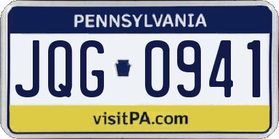 PA license plate JQG0941