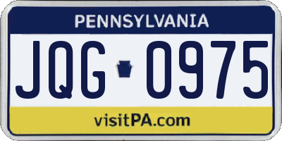 PA license plate JQG0975