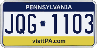 PA license plate JQG1103