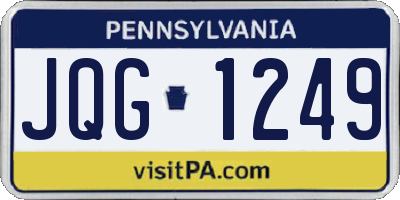 PA license plate JQG1249