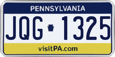 PA license plate JQG1325