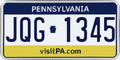 PA license plate JQG1345
