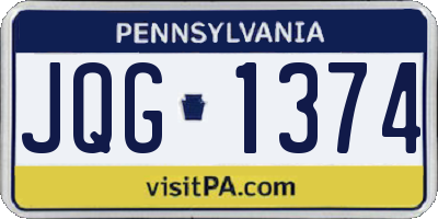 PA license plate JQG1374