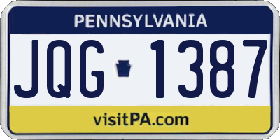 PA license plate JQG1387