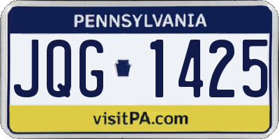 PA license plate JQG1425