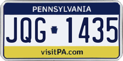 PA license plate JQG1435