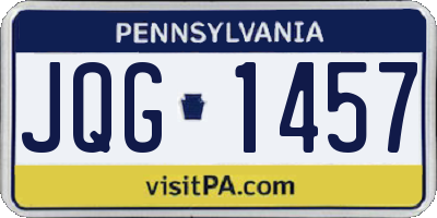 PA license plate JQG1457